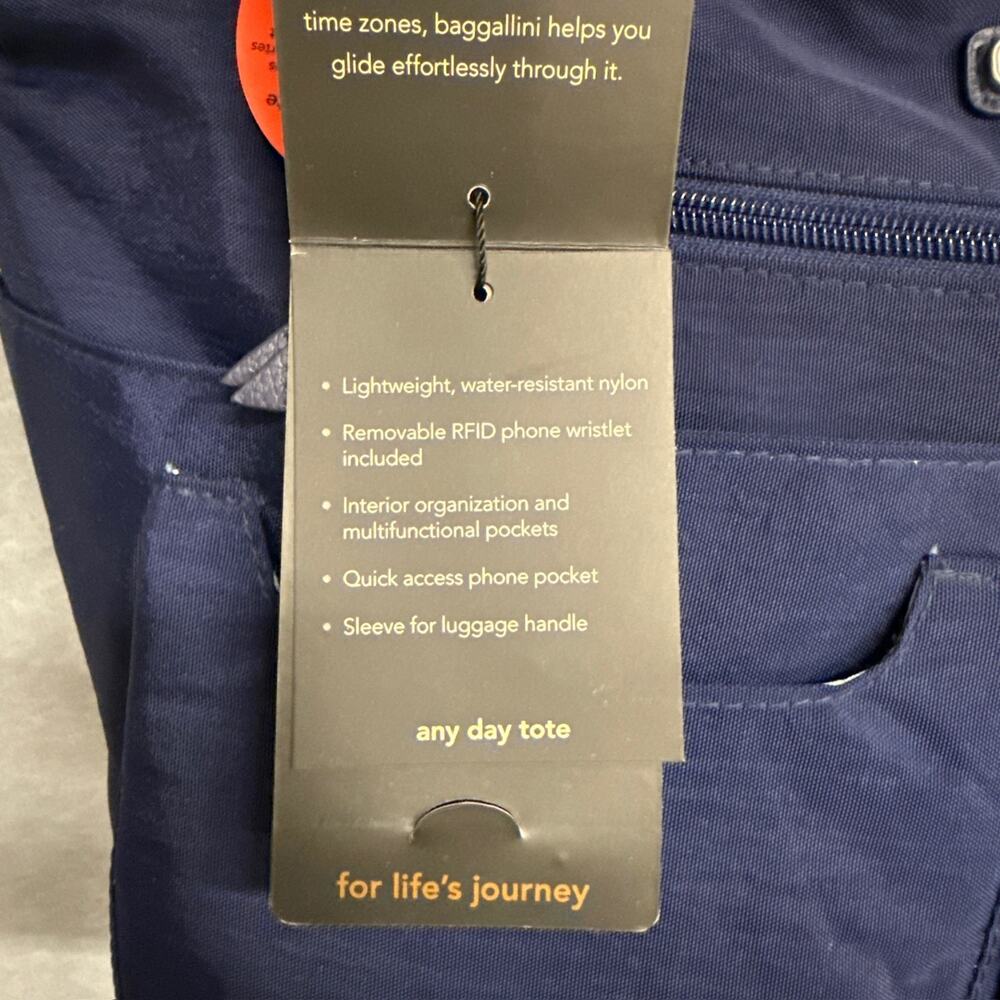 Baggallini Any Day Navy Blue Travel Tote Bag w/ RFID Phone Wristlet NEW NWT - Picture 11 of 14